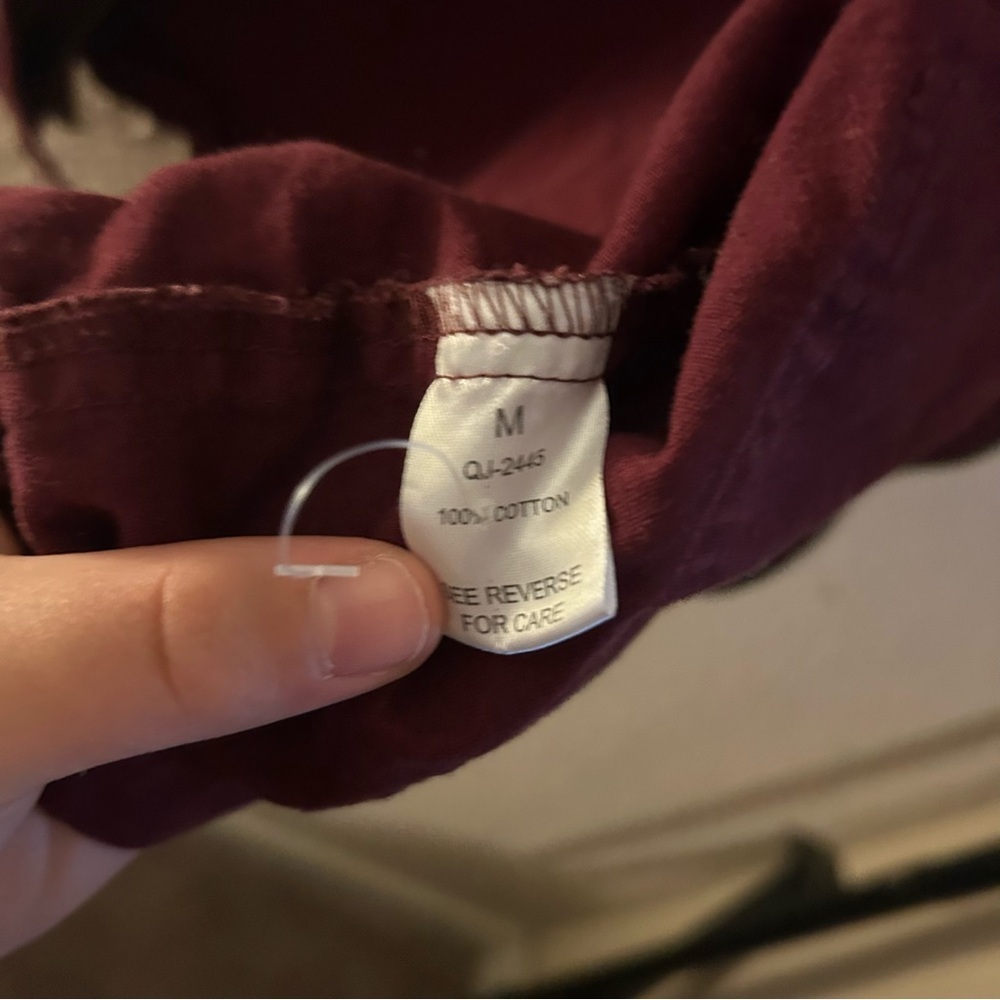 100% Cotton Women’s Burgundy Sleeveless Hooded Vest with Pockets Size M - Picture 5 of 10